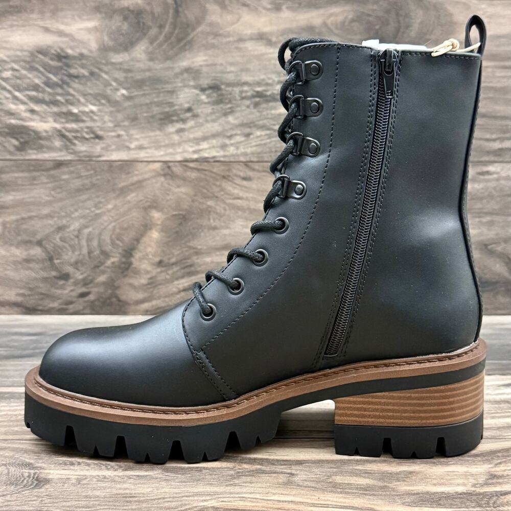 NIB Mia Isaiah 9M Combat Ankle Boots Lug Sole Black Synthetic - Picture 5 of 10